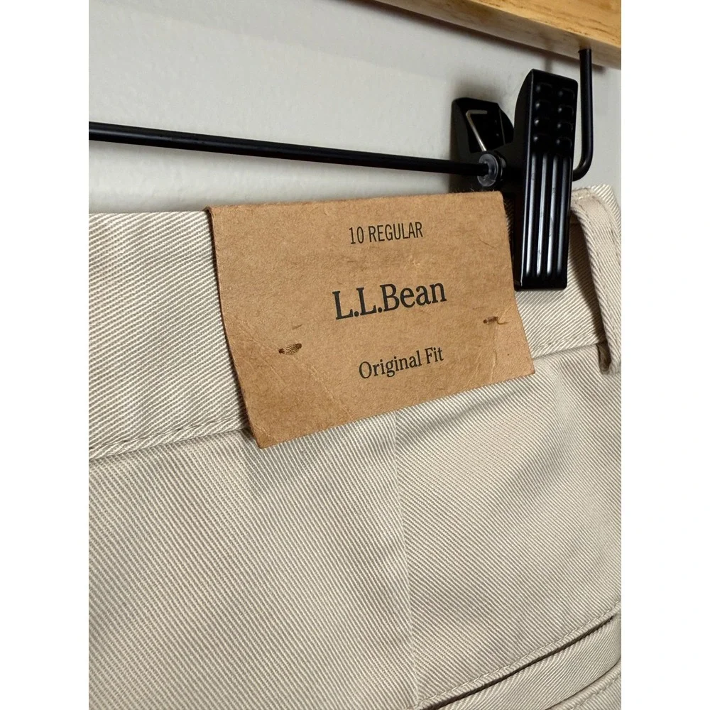 NWT LL Bean Boys 10 Khaki Pleated Shorts Original Fit 100% Cotton Wrinkle Free‎
